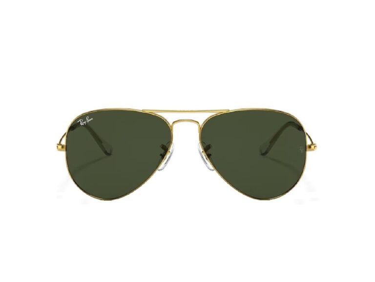 Lunettes de soleil aviator doré verres verts