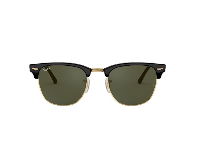 Lunettes de soleil noire et dorée avec verres verts